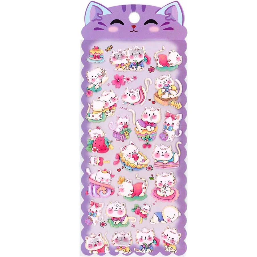 Tanex Puffy Sevimli Kedi Serisi Sticker 
