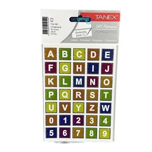 Tanex Çok Renkli Hologram Alfabe Etiketi