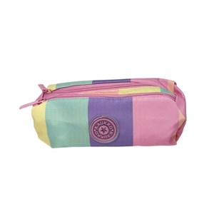 Kaukko Rainbow Dual Kalem Çantası - Line Pink