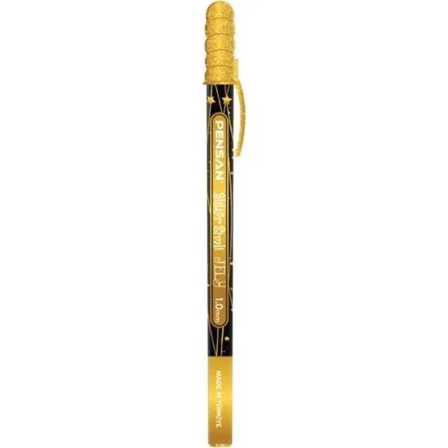 Pensan Işıltılı Simli Jel Kalem 1.0 MM/Mavi Altın