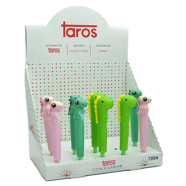 Taros Unıck Color Puffy Dinazor Tükenmez Kalem 