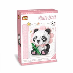 Oturan Sevimli Çiçek Panda 350 Parça Block