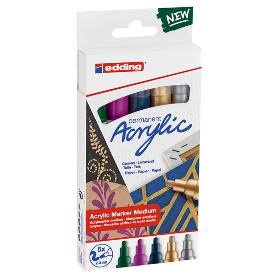 Edding Permanent Akrilik Kalem Seti 5 Li Festive 