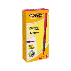  Bic Brite Liner Grip Fosforlu Kalem Pembe