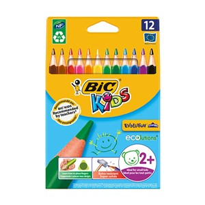 Bic Evolution Üçgen Jumbo Kuru Boya Kalemi 12`li