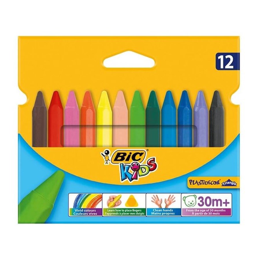 Bic Elleri Kirletmeyen Üçgen Pastel Boya 12 Renk 