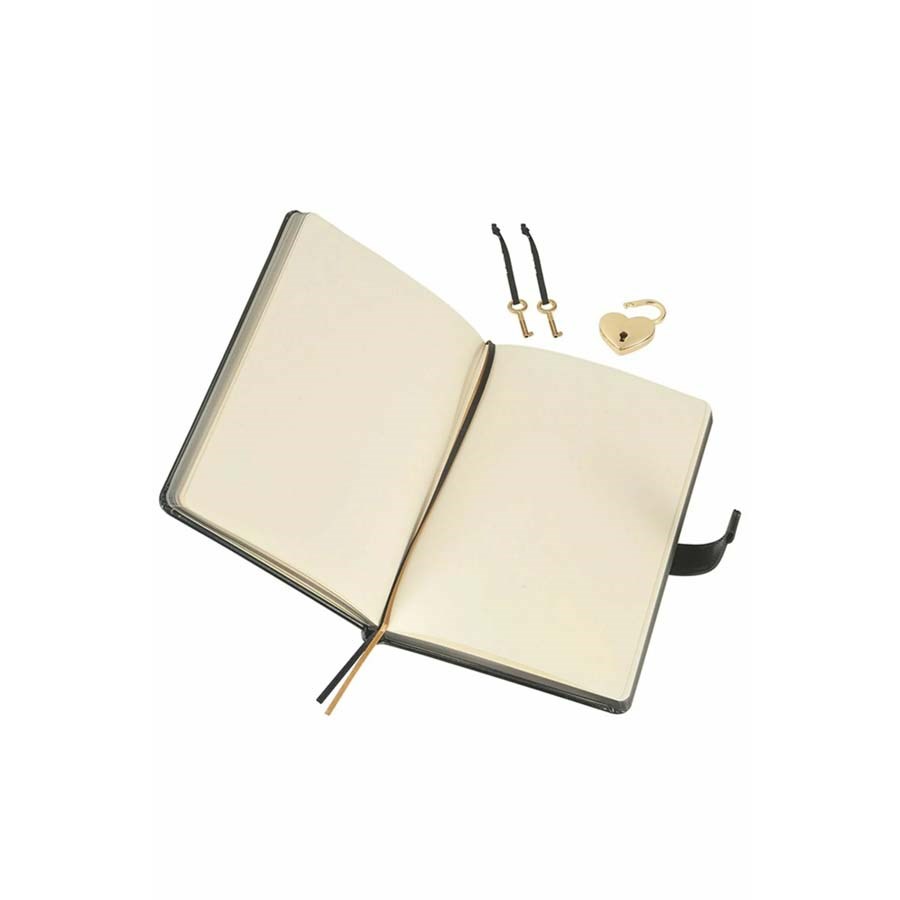 Vj Hush Hush Kilitli Metalik Siyah Defter 
