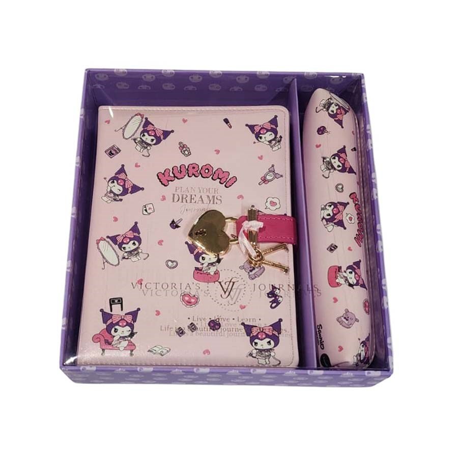 VJ Kuromi Hush Hush Kilitli Defter ve Kalemlik Set 