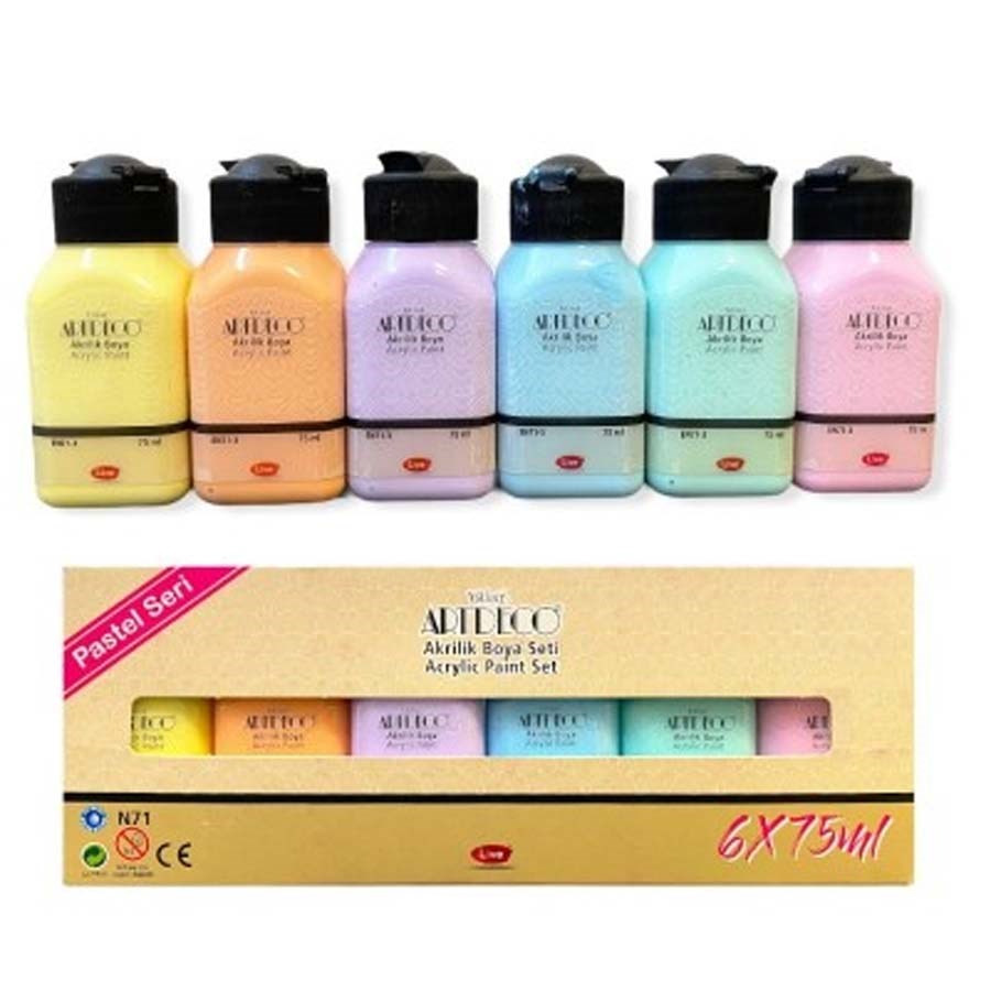 Artdeco Akrilik Boya 6x75 ML Set Pastel Renkler 