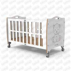 Dukaddo Alice Katlanır Beyaz Mdf Lam Beşik 60x120 Cm