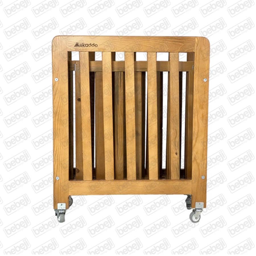 Dukaddo Ahşap Katlanır Doğal Beşik 60x120 Cm 