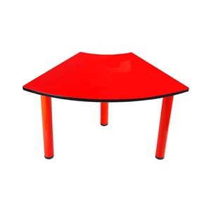 Oval Trapez Masa 90x60cm (Metal Ayaklı) Kırmızı