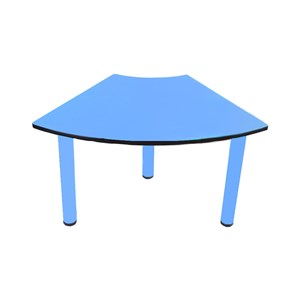 Oval Trapez Masa 90x60cm (Metal Ayaklı) Mavi