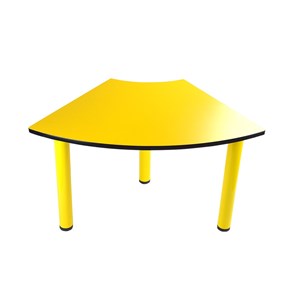 Oval Trapez Masa 90x60cm (Metal Ayaklı) Sarı