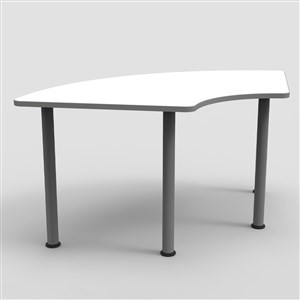 Yarım U Masa 180x60cm (Metal Ayaklı)