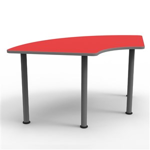 Yarım U Masa 180x60cm (Metal Ayaklı) Kırmızı