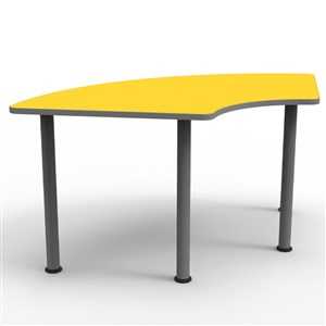 Yarım U Masa 180x60cm (Metal Ayaklı) Sarı