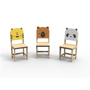 Bebeji Ahşap Figürlü Sandalye 1 adet