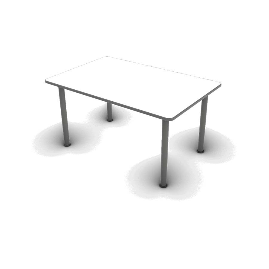 Metal Ayaklı Dikdörtgen Masa 70x105 (beyaz-s.meşe) 
