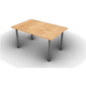Metal Ayaklı Dikdörtgen Masa 70x105 (beyaz-s.meşe)