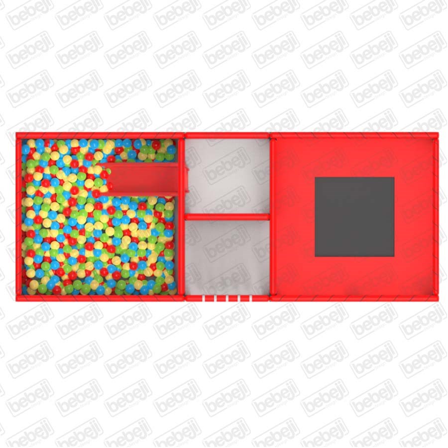 Bebeji Kırmızı Otobüs Top Havuzu 200x500x200 