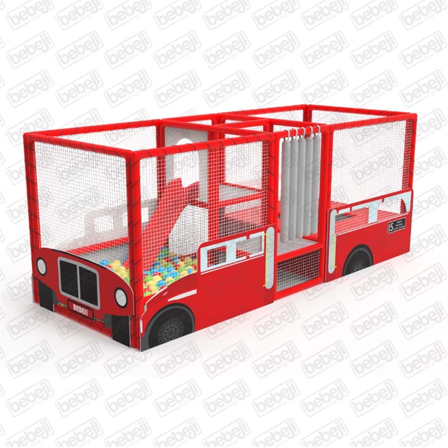 Bebeji Kırmızı Otobüs Top Havuzu 200x500x200 
