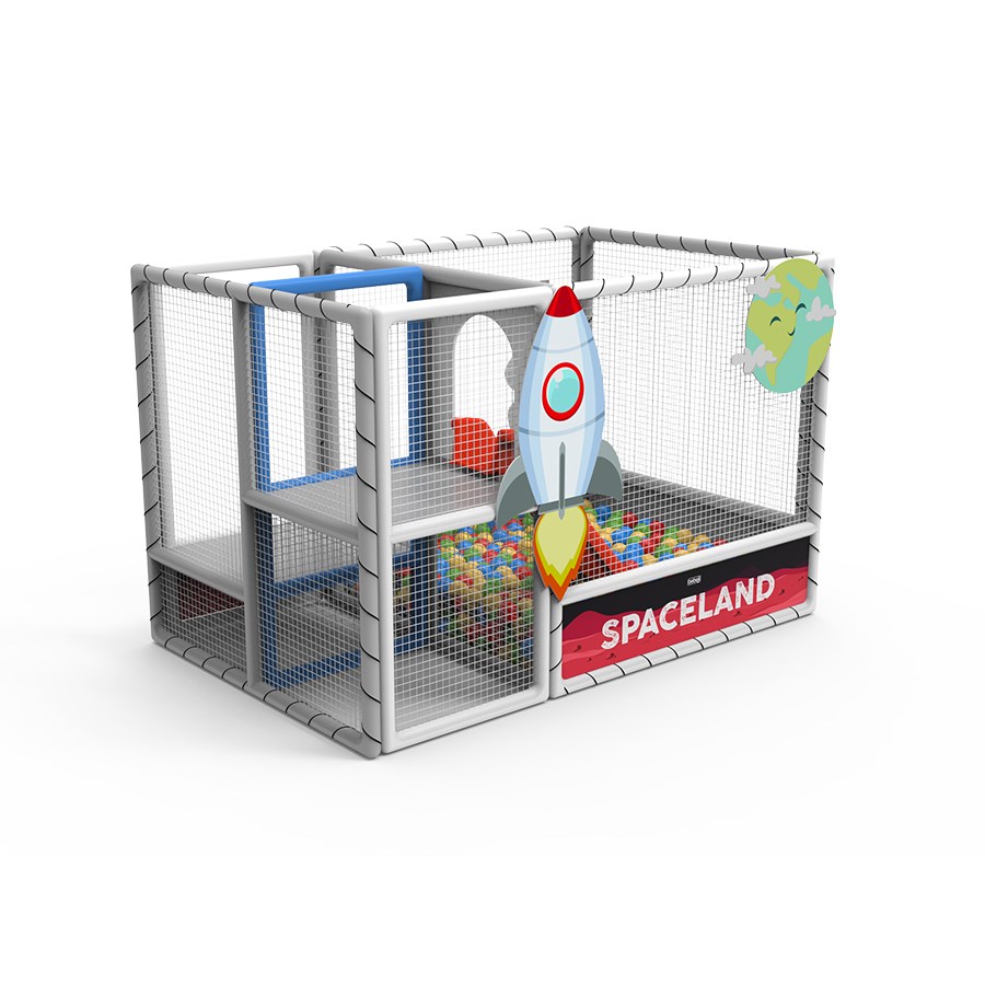 Bebeji Kaydıraklı Top Havuzu Spaceland Temalı 200x308x200cm 