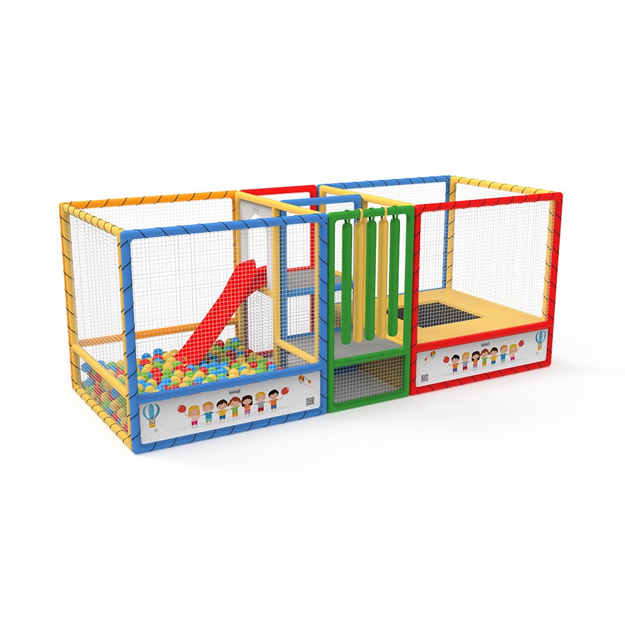 Bebeji Soft Play Trambolinli Top Havuzu 200x500x200 