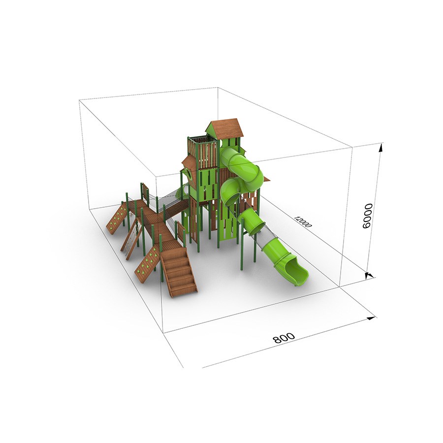 Bebeji Kule Temalı Ahşap Oyun Parkı 