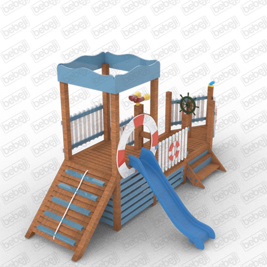 Ahşap Mini Gemi Temalı Oyun Parkı  