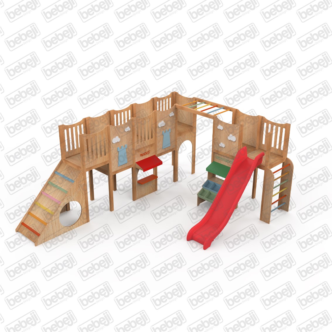 Bebejiİç Mekan Ahşap Oyun Parkı L Stil 