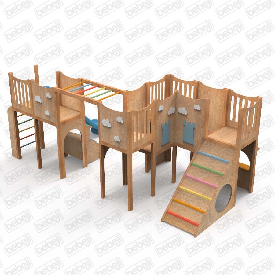 Bebeji İç Mekan Ahşap Oyun Parkı S Stil 