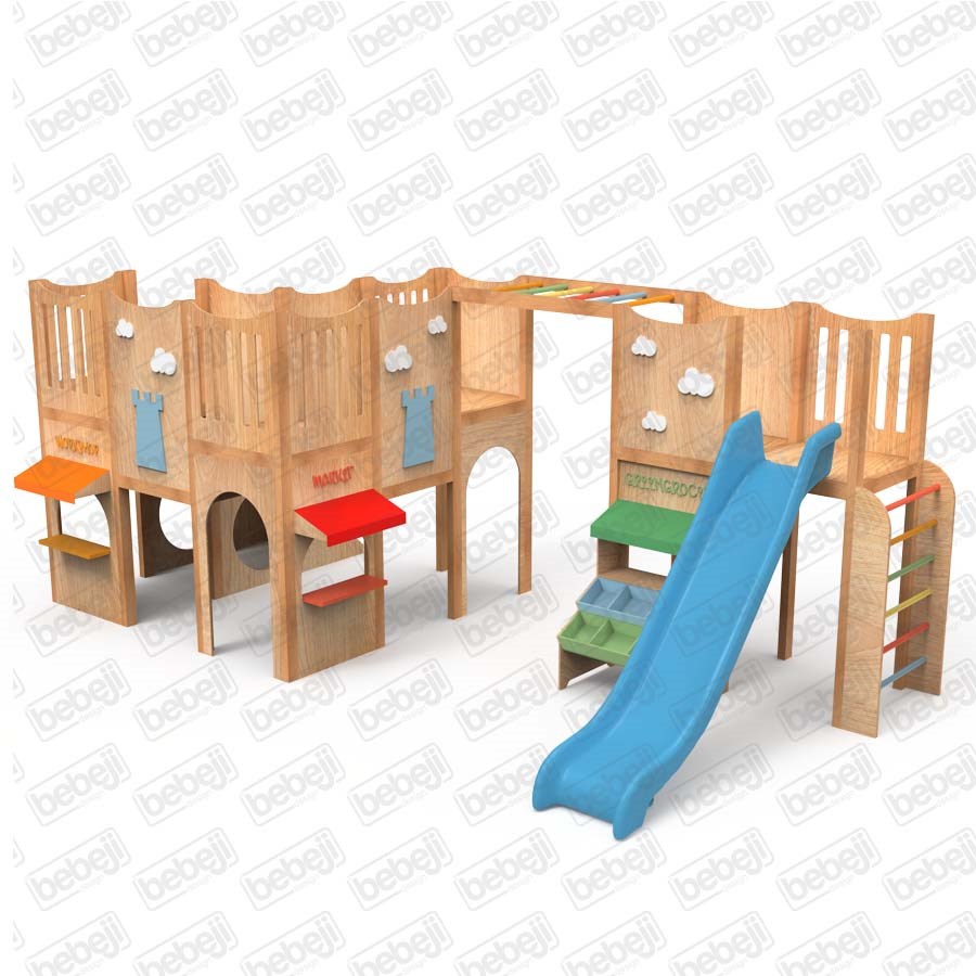 Bebeji İç Mekan Ahşap Oyun Parkı S Stil 