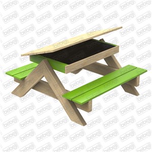 Ahşap Çocuk Piknik Masası Tahtalı-Kum Havuzlu
