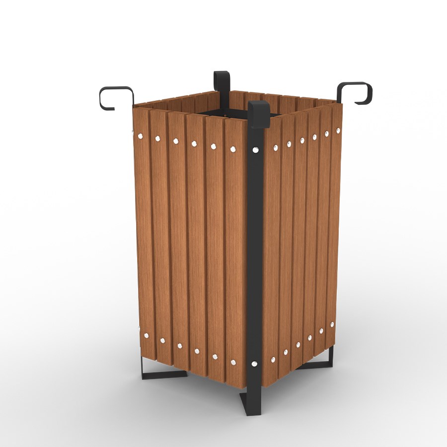 Ahşap Çöp Kovaları 1 (Kapaklı Boyalı) 