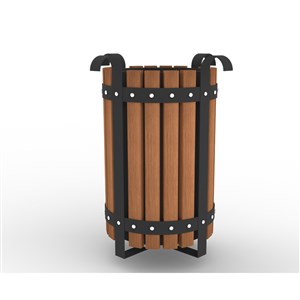 Ahşap Çöp Kovaları 3 (Kapaklı Boyalı)