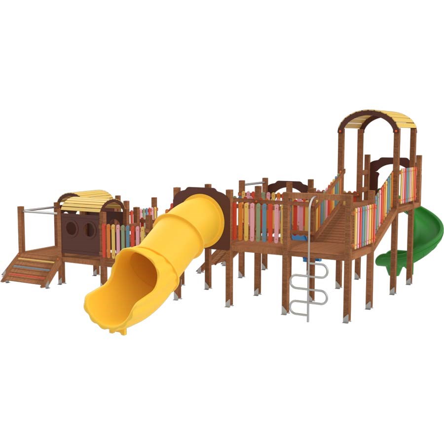 Ahşap Renkli Oyun Parkı-1 840x780x315 