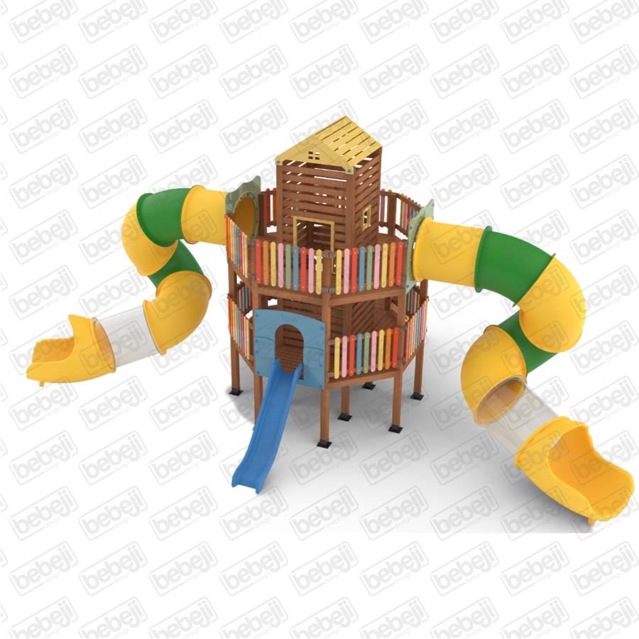 Ahşap Renkli Oyun Parkı-3 630x585x400 