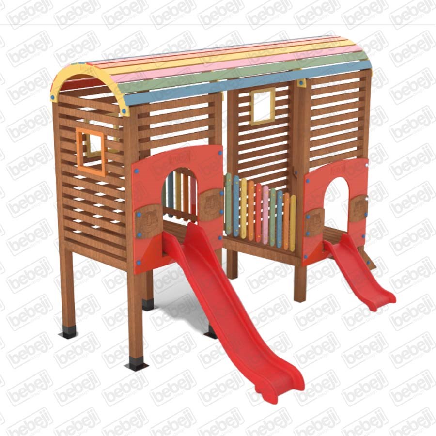 Ahşap Renkli Oyun Parkı-5 330x370x200 