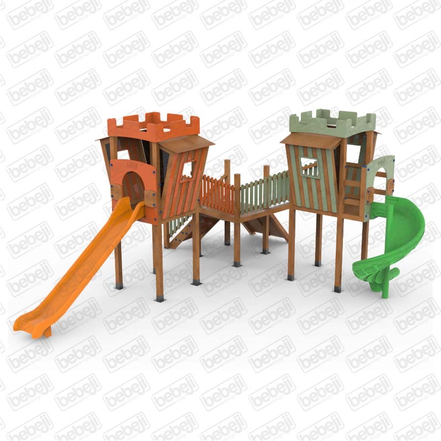 Ahşap Kule Temalı Oyun Parkı-2 710x590x320 