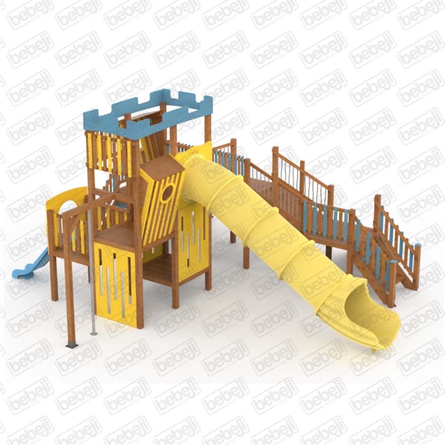 Bebeji Ahşap Kule Temalı Oyun Parkı-3 900x900x450 