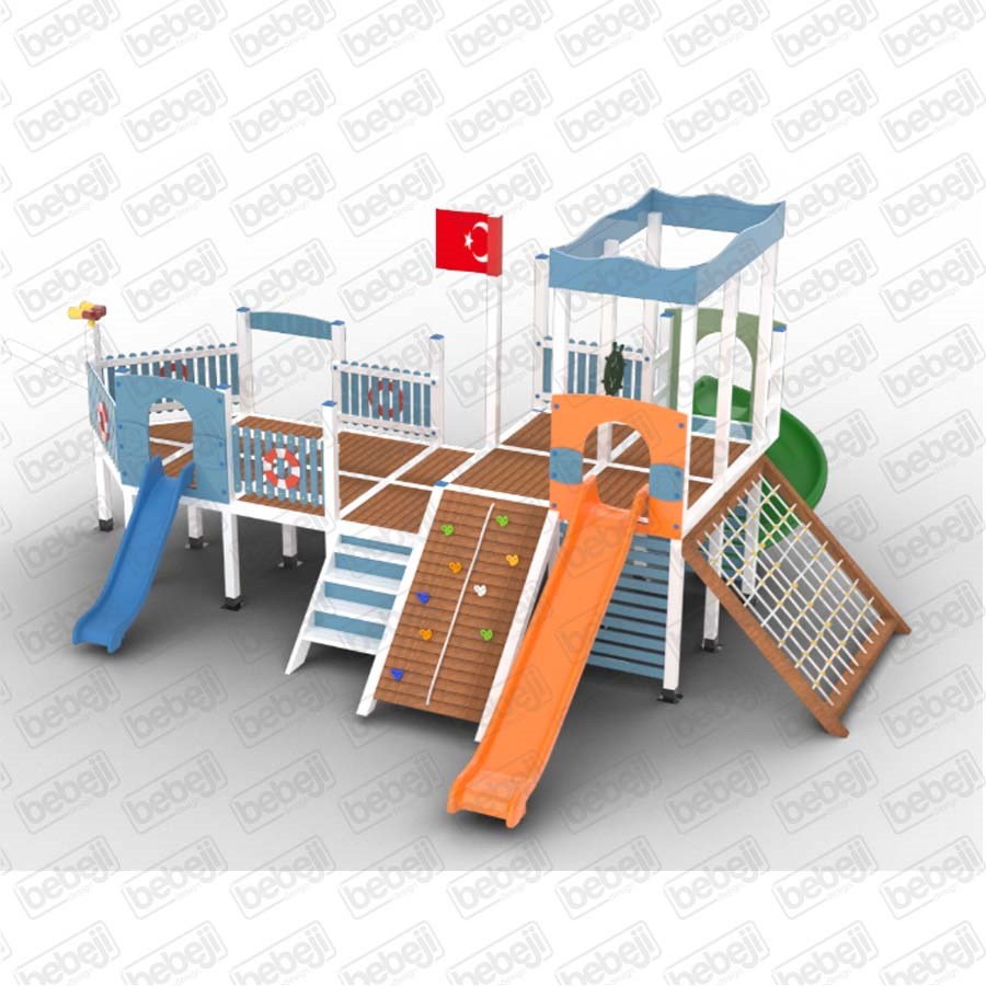 Ahşap Gemi Temalı Oyun Parkı-1 1200x500x950 