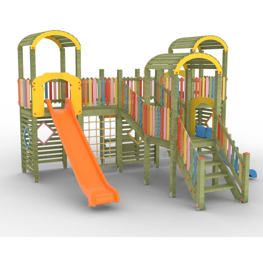Ahşap Teras Temalı Oyun Parkı-4 620x325x510