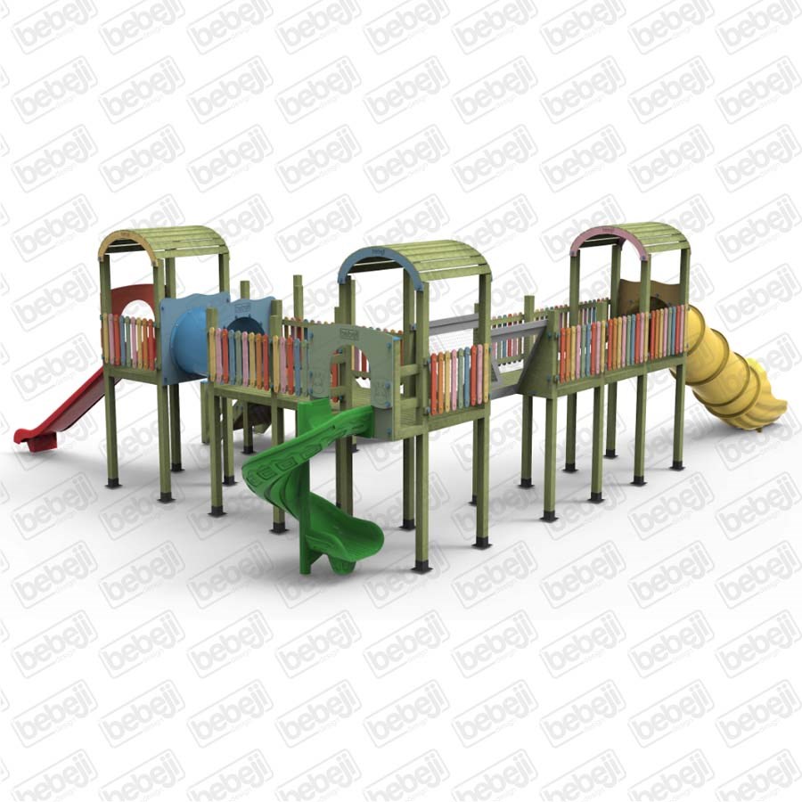 Ahşap Teras Temalı Oyun Parkı-3 840x300x980 