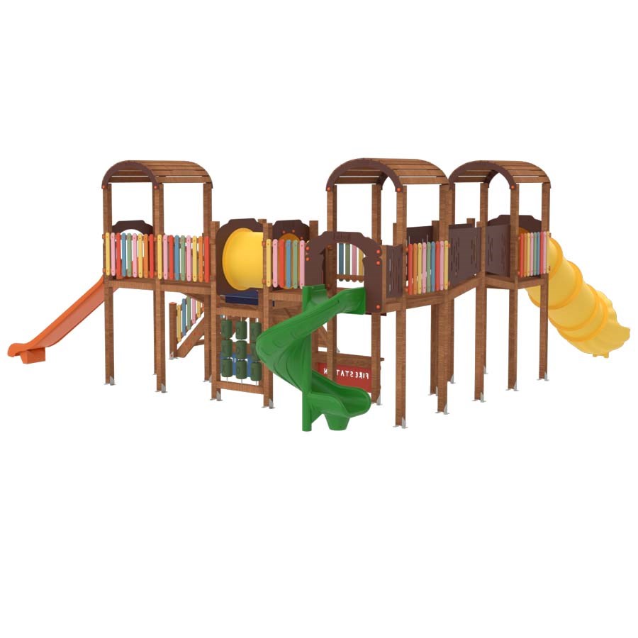 Ahşap Teras Temalı Oyun Parkı-3 840x300x980 