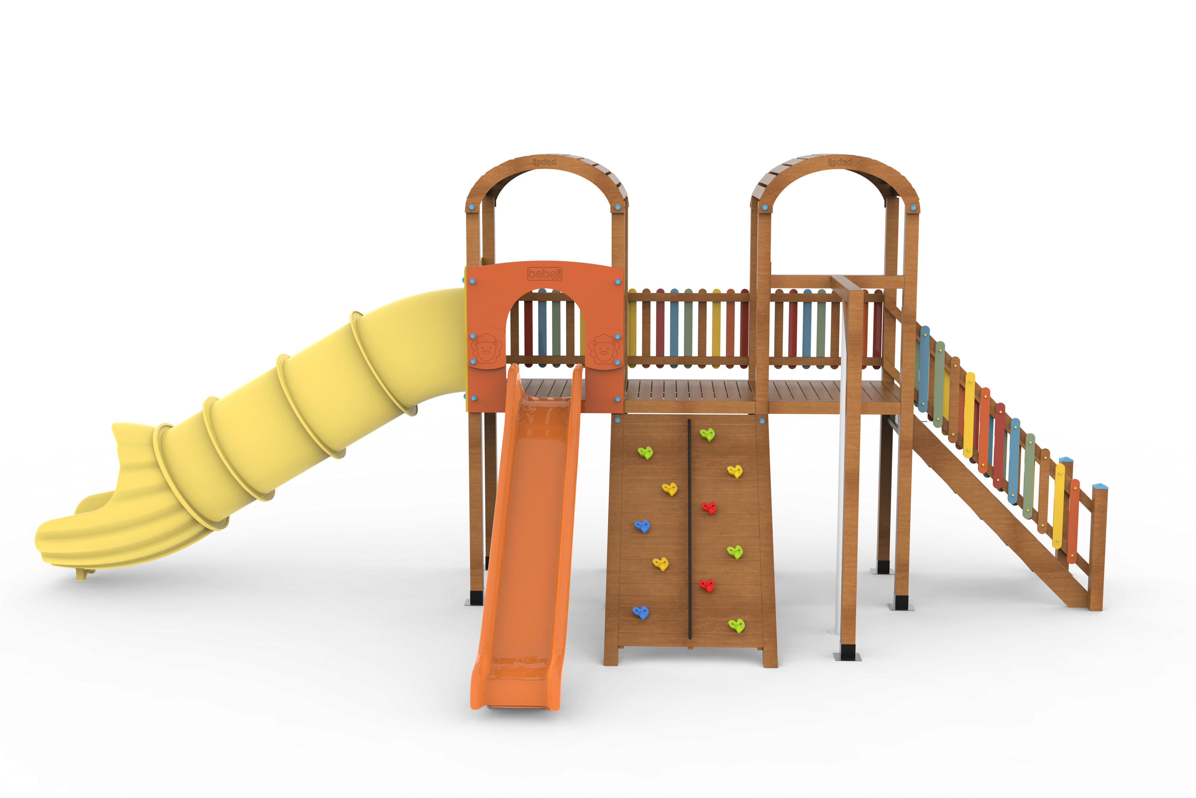 Ahşap Kale Oyun Parkı-4 740x300x420 