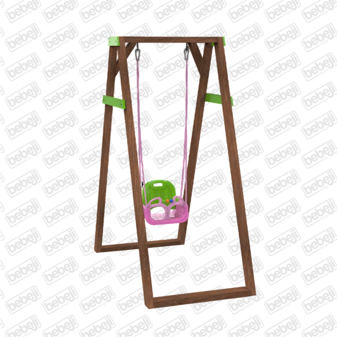 Isafe Ahşap Çocuk Parkı-Salıncak S0072 