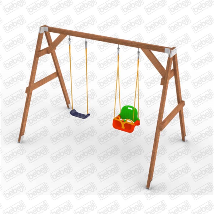I Safe Ahşap İkili Salıncak 